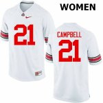 Women's Ohio State Buckeyes #21 Parris Campbell White Nike NCAA College Football Jersey May CYV6544PF